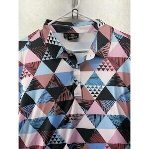 Greenside Golf Performance Polo Geometric Exotic Waves Mens XL